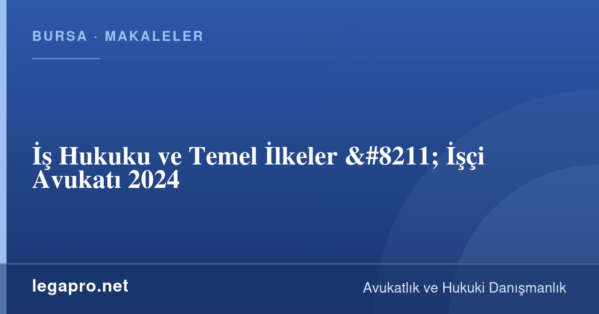 İş Hukuku 4 İş Hukuku ve Temel İlkeler – İşçi Avukatı 2024