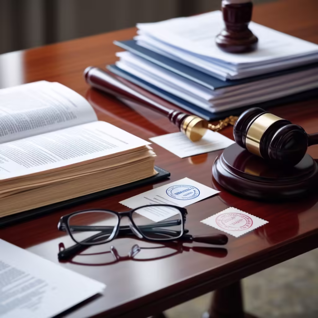 Leonardo Phoenix A closeup of a wooden desk covered with legal 1 LegaPro Hukuk YAPI TATİL ZAPTI TUTANAĞININ İPTALİ