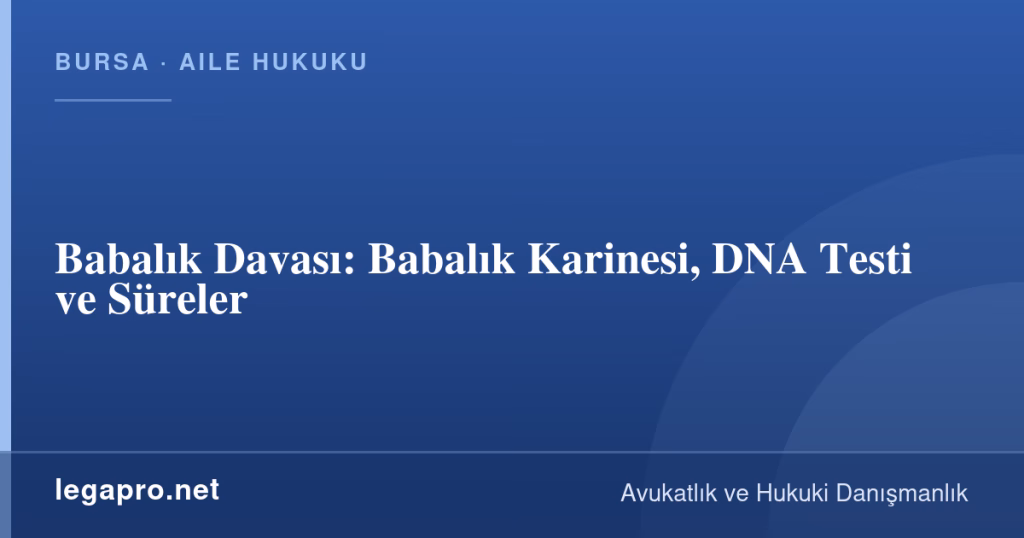 legapro kapak 15887 LegaPro Hukuk Babalık Davası: Babalık Karinesi, DNA Testi ve Süreler
