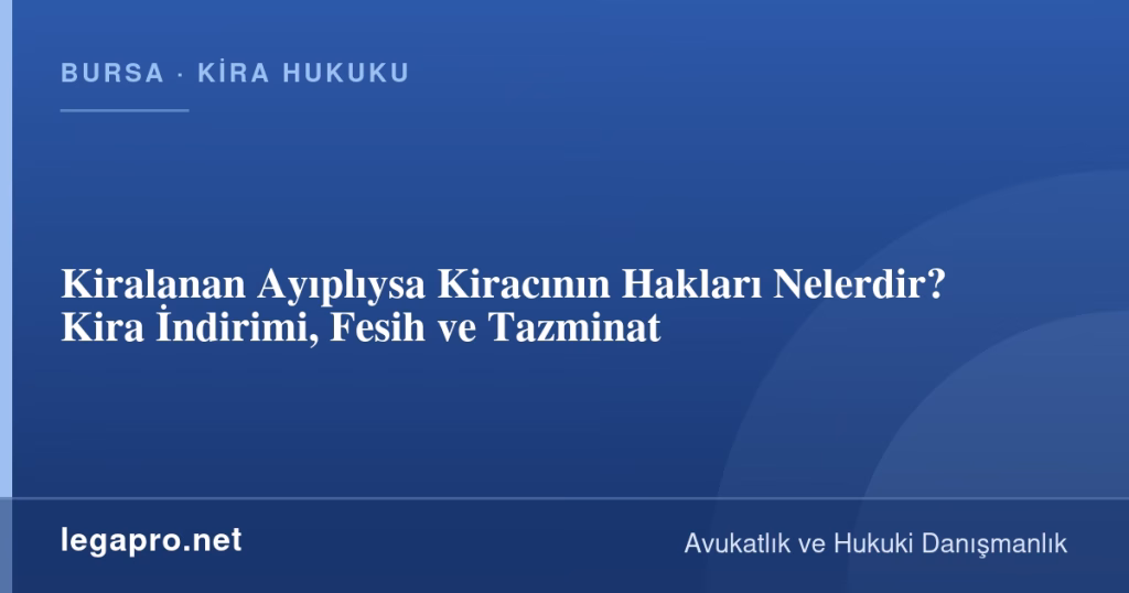 Kiralanan Ayıplıysa Kiracının Hakları Nelerdir? Kira İndirimi, Fesih ve Tazminat