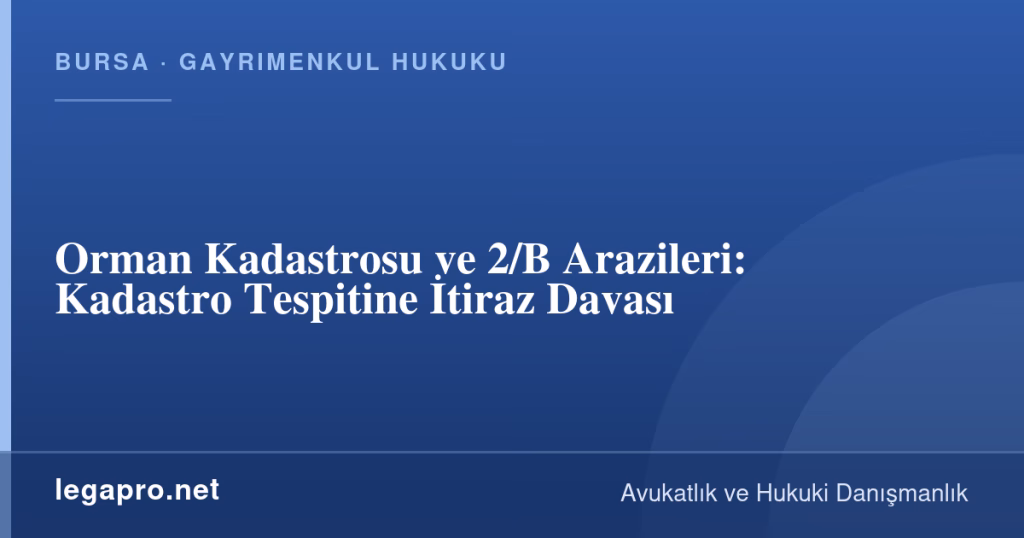 Orman Kadastrosu ve 2/B Arazileri: Kadastro Tespitine İtiraz Davası 1 legapro kapak 16578 LegaPro Hukuk Orman Kadastrosu ve 2/B Arazileri: Kadastro Tespitine İtiraz Davası