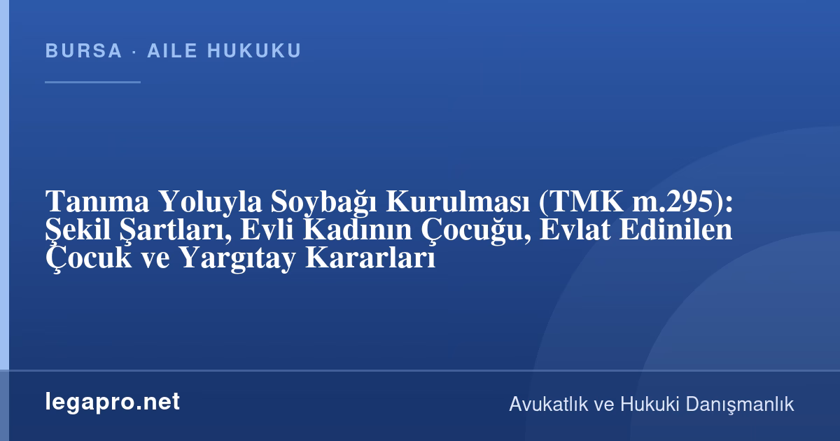 Tanıma Yoluyla Soybağı Nasıl Kurulur? Şekil Şartları ve Tanımanın İptali (TMK m.295)